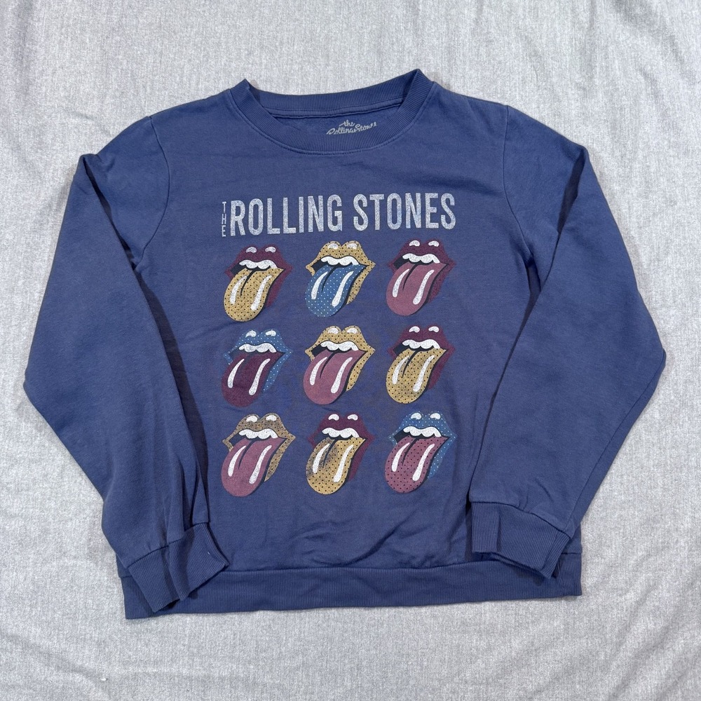 Rolling Stones Sweater Mens Medium Crewneck Graphic‎ Tongue Band Pullover
